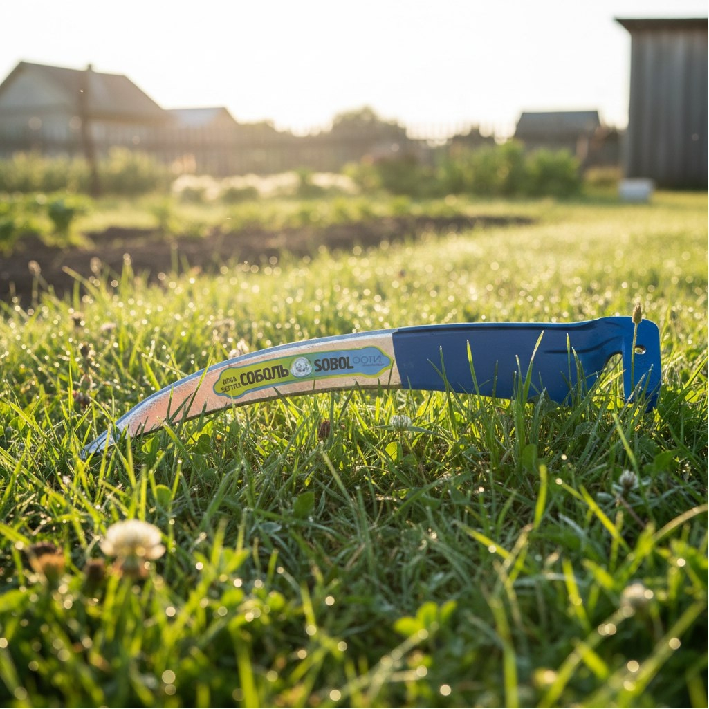 Коса Соболь №7, 63555 отбитая, заточенная, нескладная, сталь, 70 см