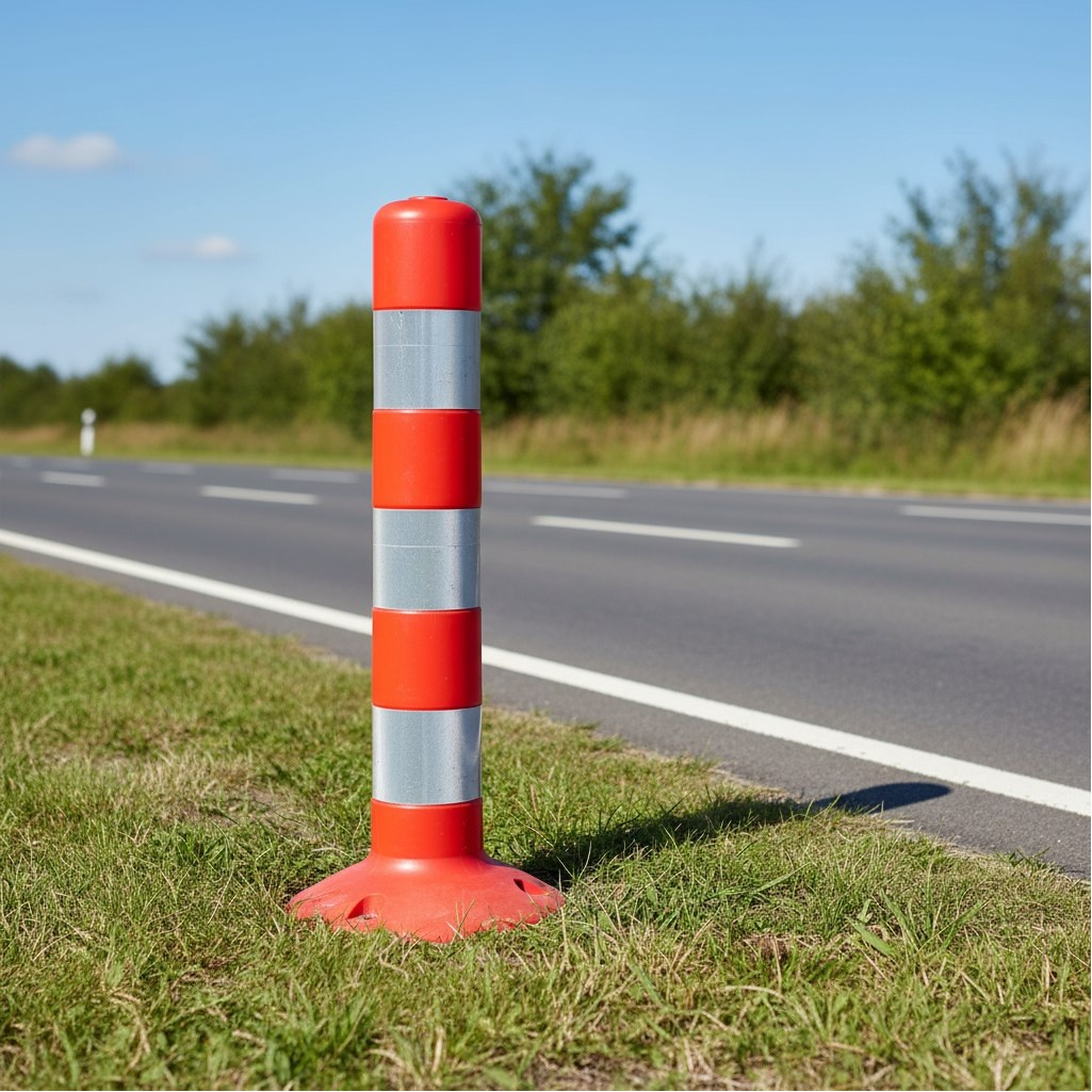Столбик сигнальный дорожный, гибкий, светоотражающие полосы, 480 мм