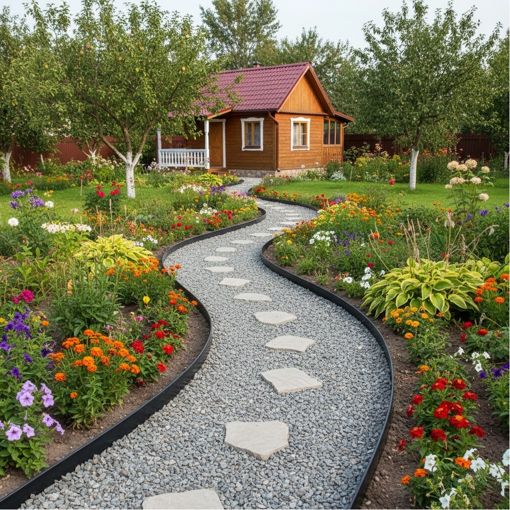 Бордюр садовый Standartpark Канта SP 82552-Ч  пластик, высота 10 см, черный, бухта 10 м