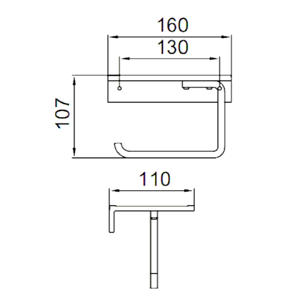 Держатель туалетной бумаги Frap F30603-19, прямоугольный, оружейная сталь