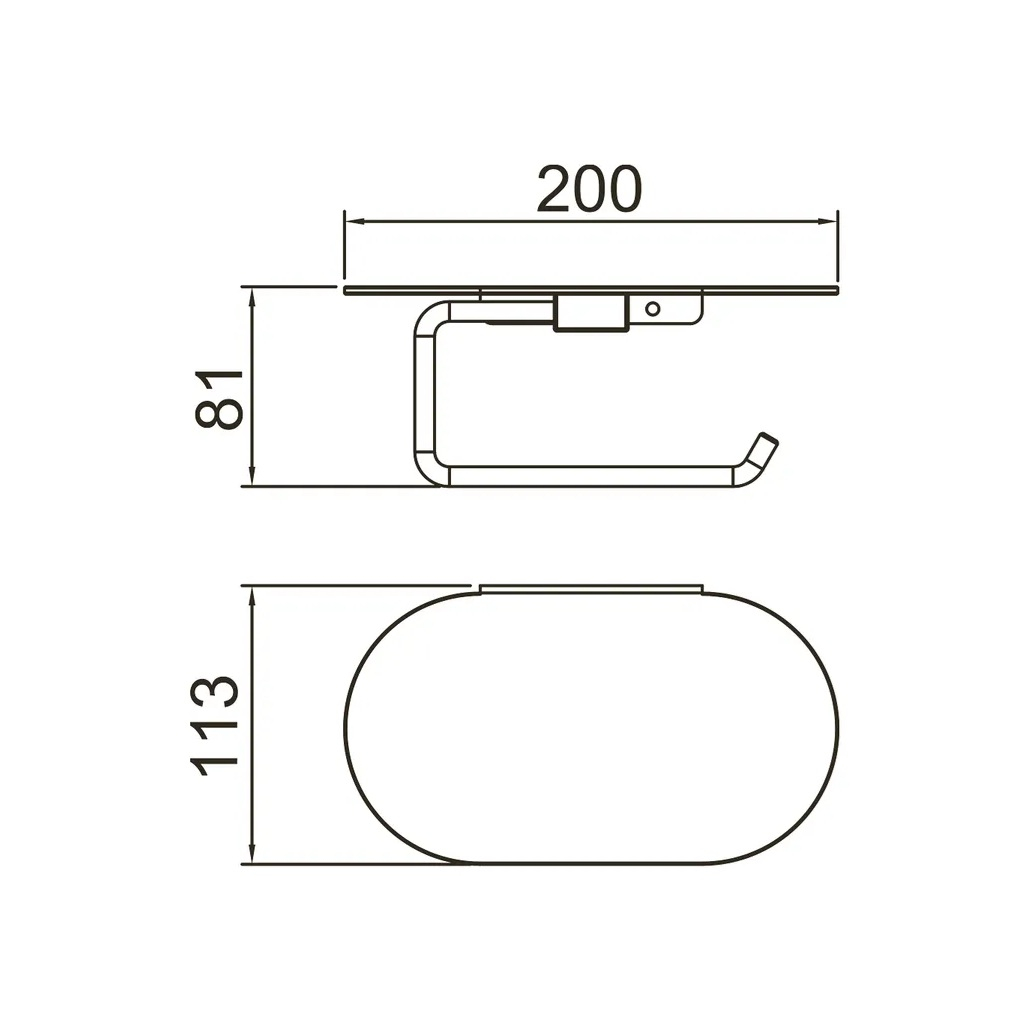 Держатель туалетной бумаги Gappo G30703-6 с полкой, нержавеющая сталь, черный