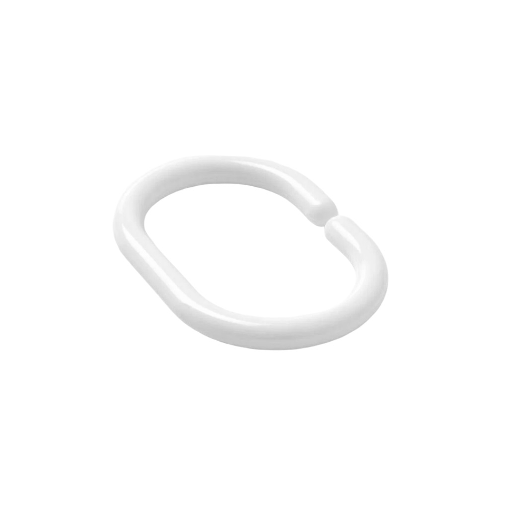 Кольца для штор в ванную Рыжий Кот 261113, полипропилен, белый, набор 12 штук