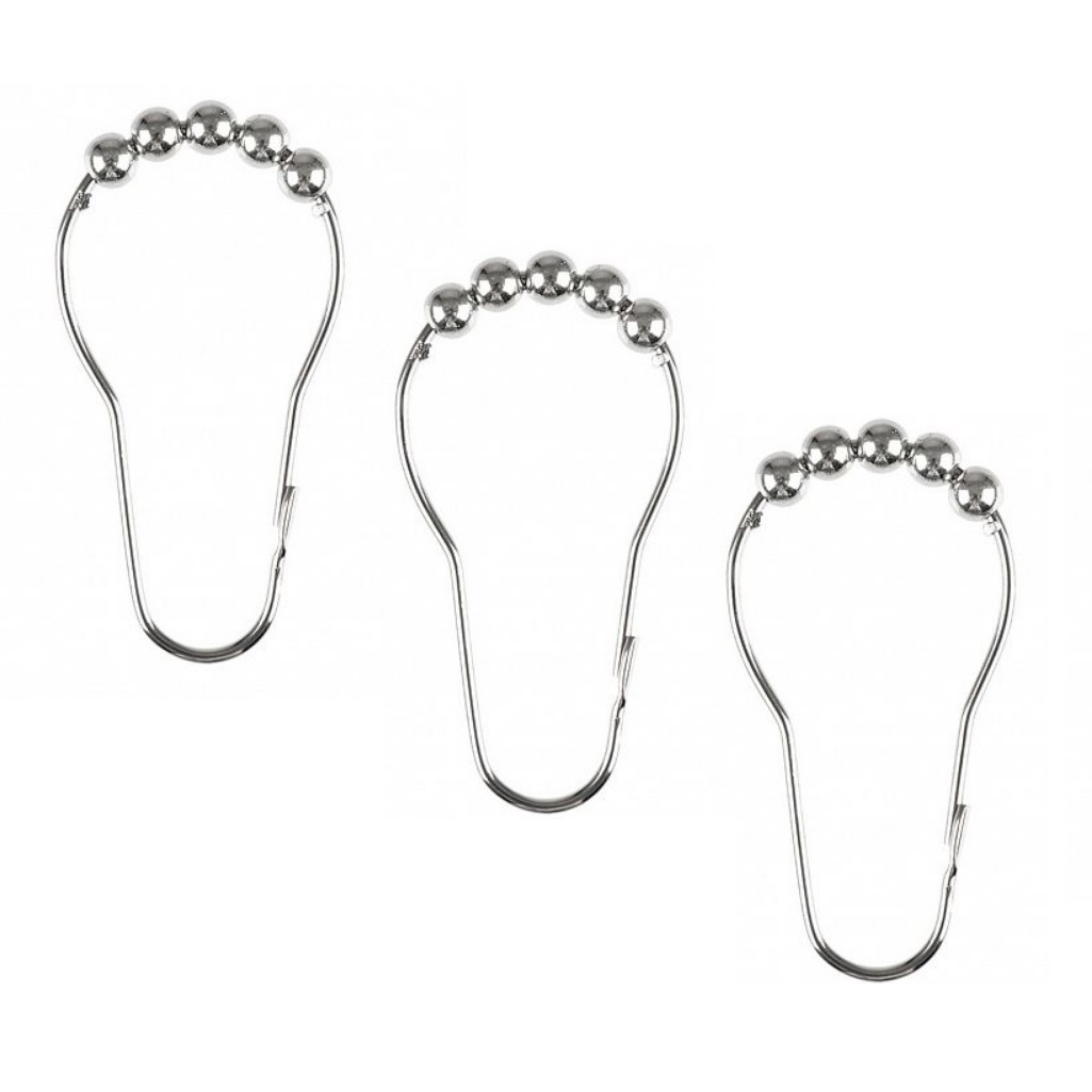 Кольца для штор в ванную Рыжий Кот 259102, фигурные, металл, хром, набор 12 штук