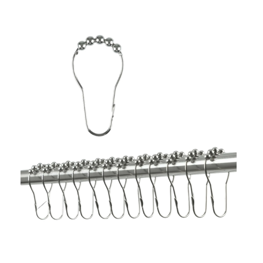 Кольца для штор в ванную Рыжий Кот 259102, фигурные, металл, хром, набор 12 штук