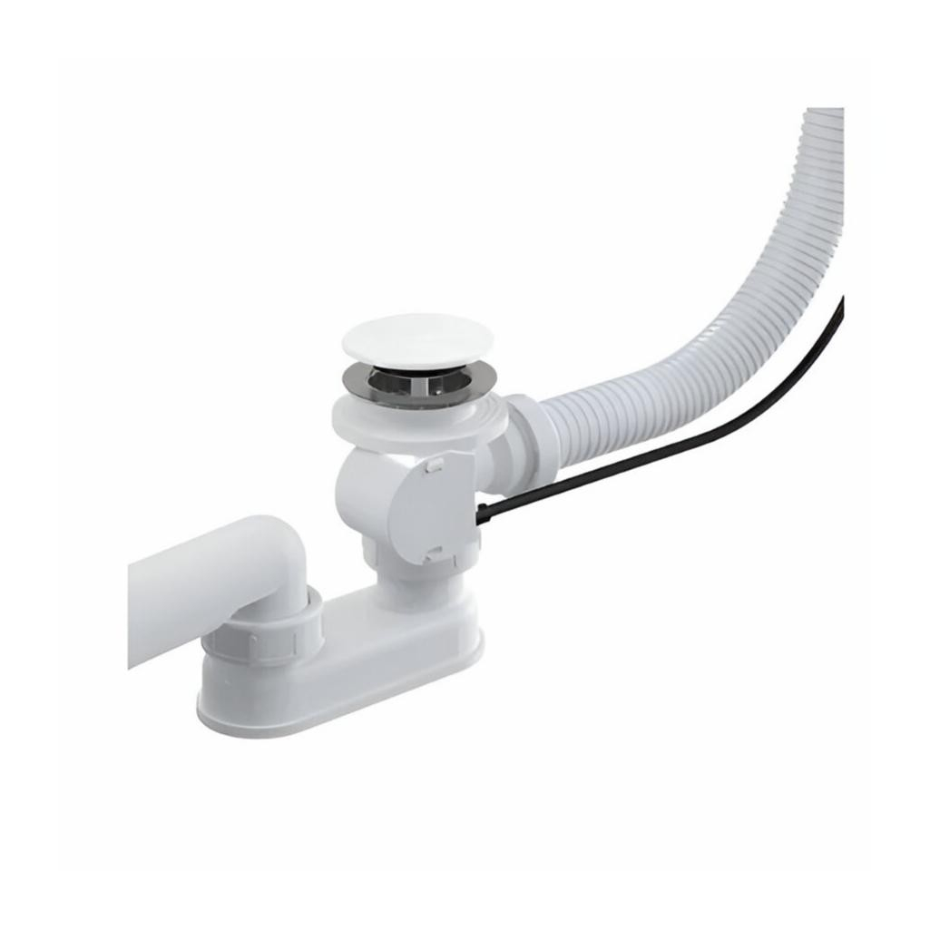 Сифон трубный Alcaplast A55K100 для ванны, гидрозатвор 40/50 мм, с переливом, хром