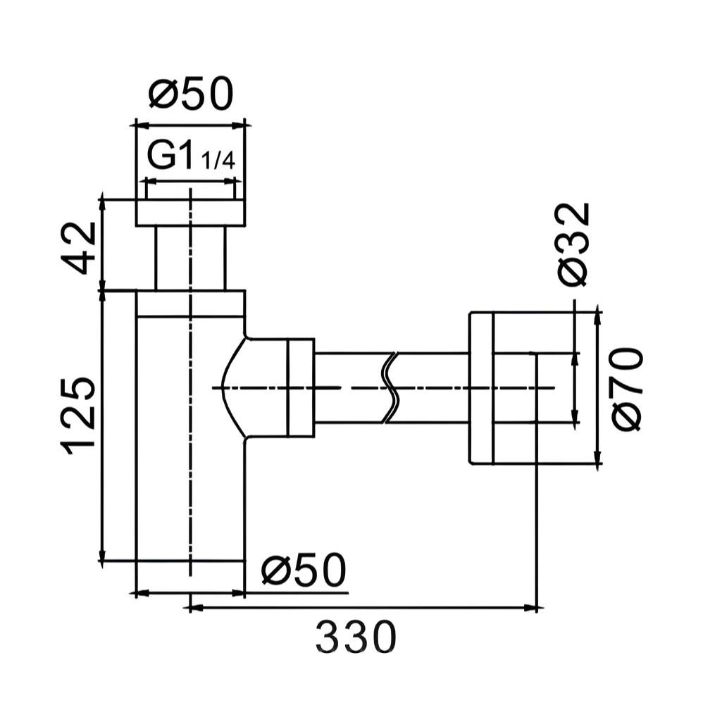 Сифон бутылочный Frap F82-7 для раковины 32-1 1/4