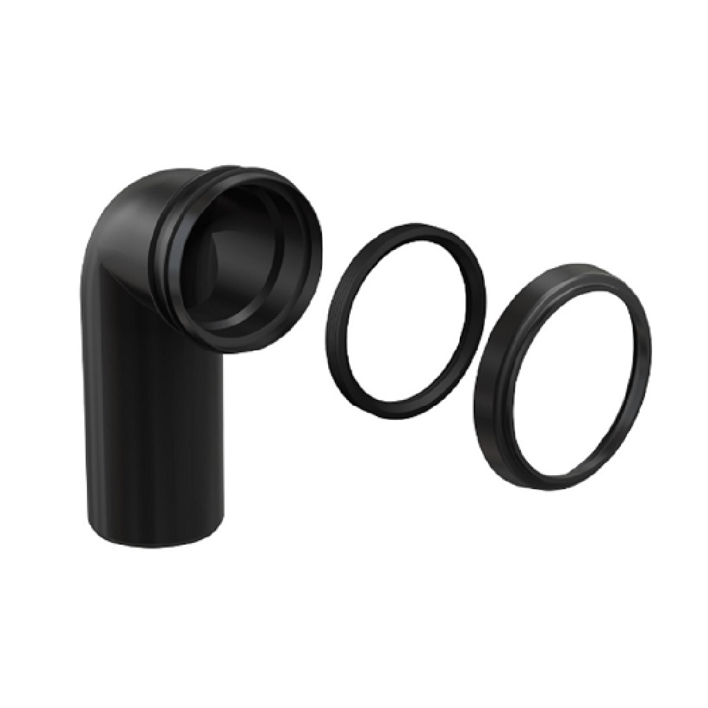 Отвод стоковый 90 гр. AlcaPlast M908 комплект 90х90 мм, полипропилен, для инсталляций, черный