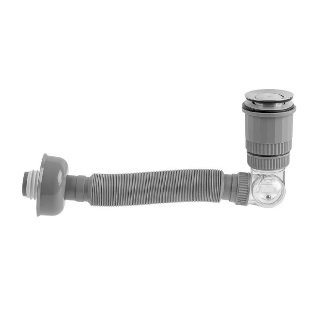 Сифон гофрированный AV Engineering AVE129765 для раковины, с выпуском roll-over, хром