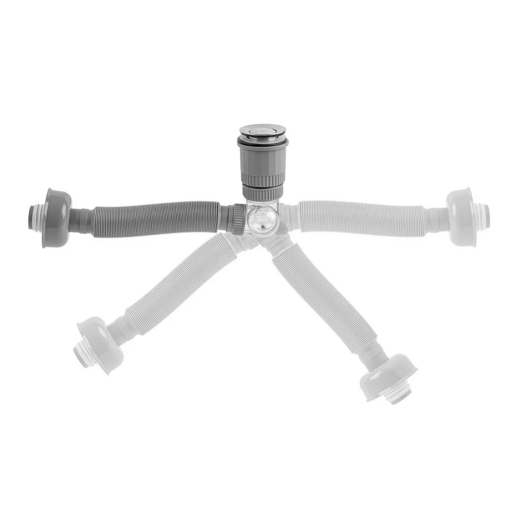 Сифон гофрированный AV Engineering AVE129765 для раковины, с выпуском roll-over, хром