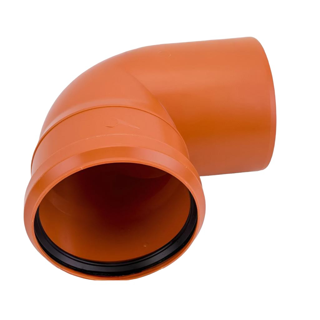 Отвод канализационный 87 гр. Sinikon 20140.R.B, диаметр 110 мм, красный