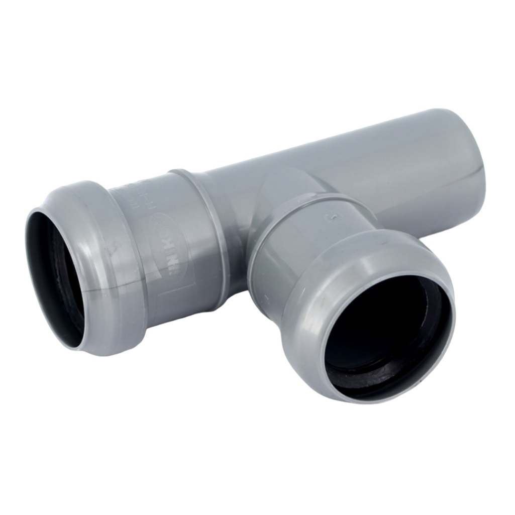 Тройник канализационный 87 гр. Sinikon 508011R, диаметр 40х40 мм, серый