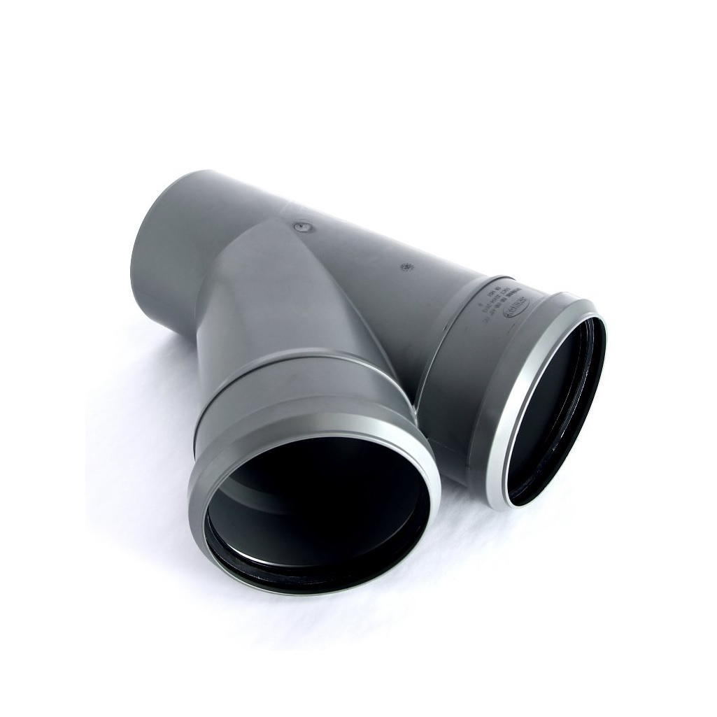 Тройник канализационный 45 гр. Sinikon 508025.R, диаметр 110х110 мм, серый