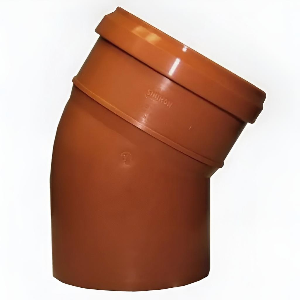 Отвод канализационный наружный 30 гр. Sinikon, диаметр 200 мм, красный