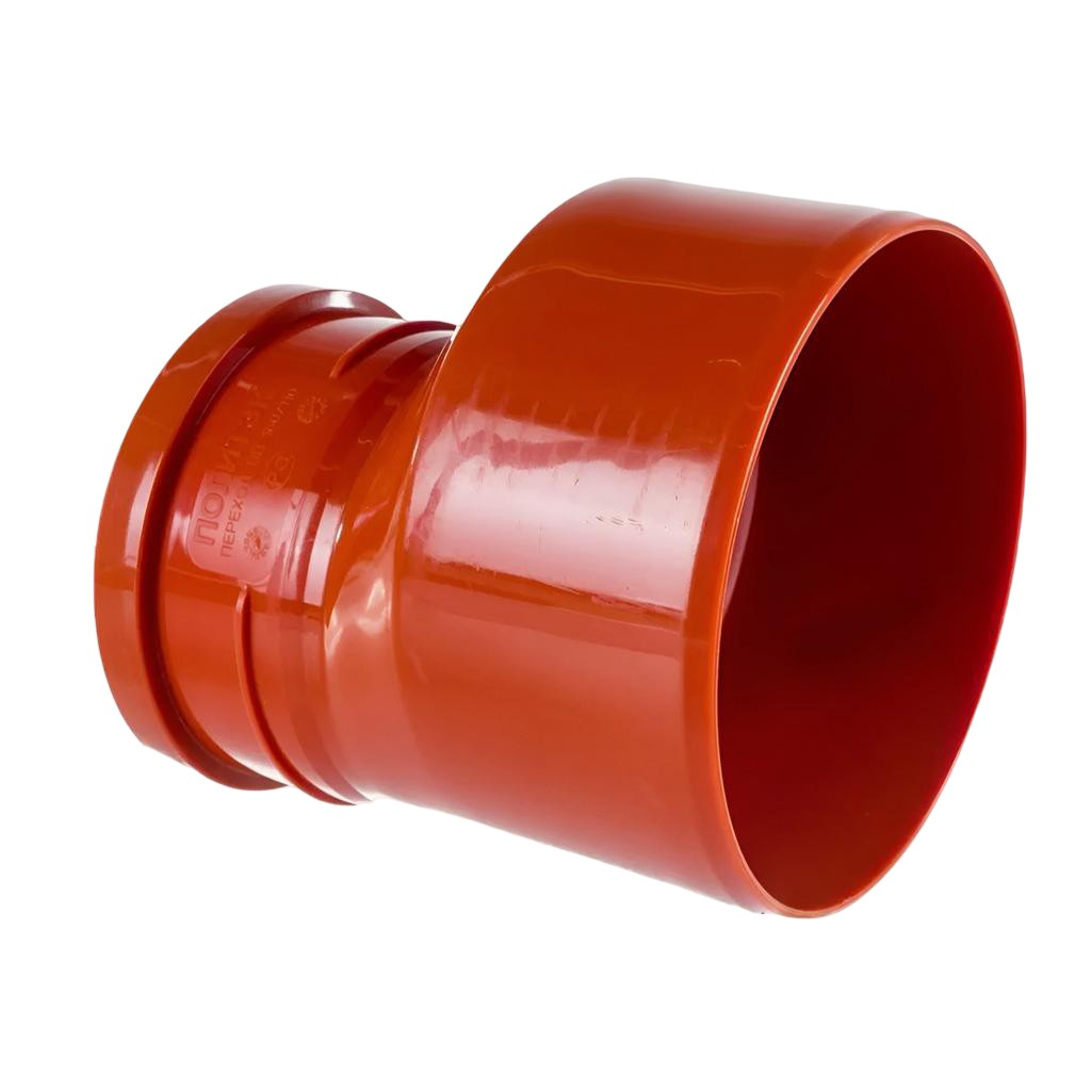 Переход эксцентрический Политэк, диаметр 200х160 мм, красный