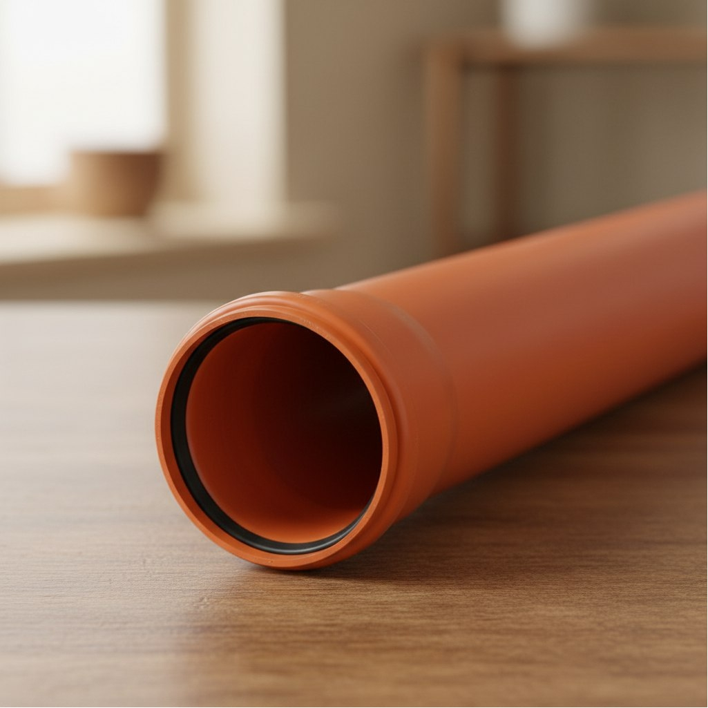 Труба канализационная Valfex диаметр 160 мм, длина 3000 мм, рыжая