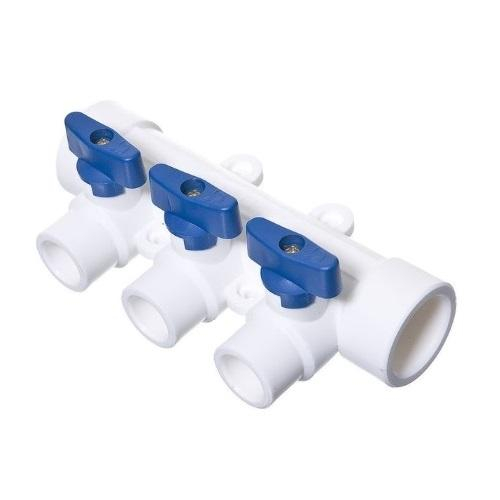 Коллектор полипропиленовый белый 40х20 2 выхода (синий)