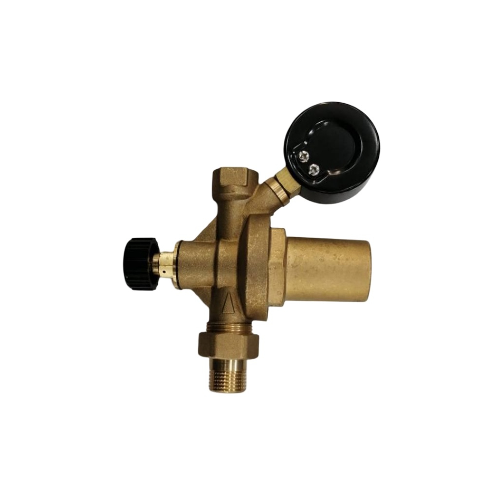 Редуктор давления Gappo G1400.05, 3/4 дюйма, штуцер - 1/2 дюйма, гайка, c манометром в комплекте