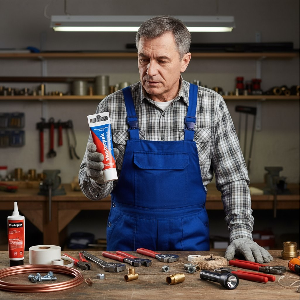 Паста уплотнительная Masterpak для резьбовых соединений, туба, белый, 250 гр.