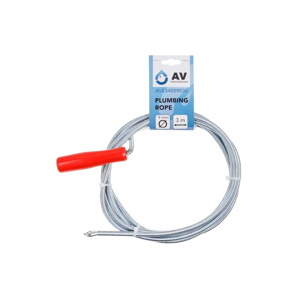 Трос сантехнический пружинный AV Engineering AVE34009030, диаметр 9 мм, длина 3 м