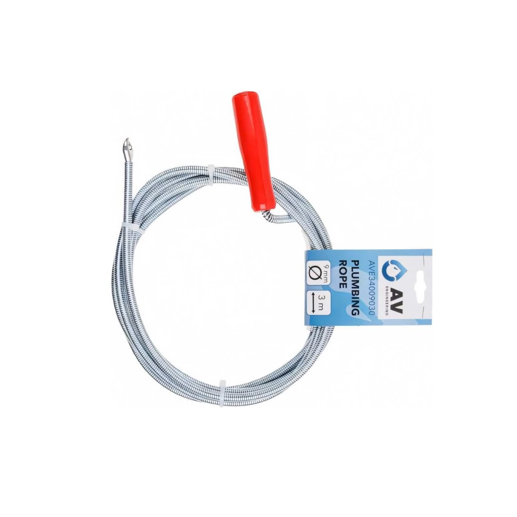 Трос сантехнический пружинный AV Engineering AVE34009030, диаметр 9 мм, длина 3 м