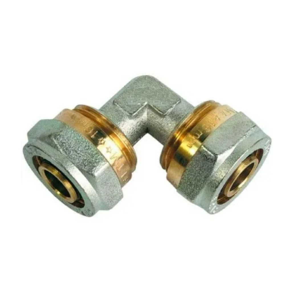 Угольник обжимной 1277-4308, 26х26 мм, цанговое соединение, для металлопластиковых труб