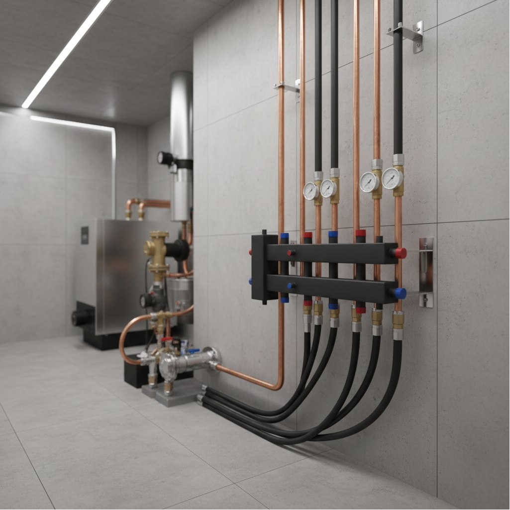 Коллектор котловой Essan ГРУ+КМГ 60-5ВУ, с гидрострелкой, 3 кронштейна