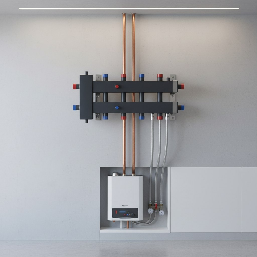 Коллектор котловой Essan ГРУ+КМГ 60-5ВУ, с гидрострелкой, 3 кронштейна