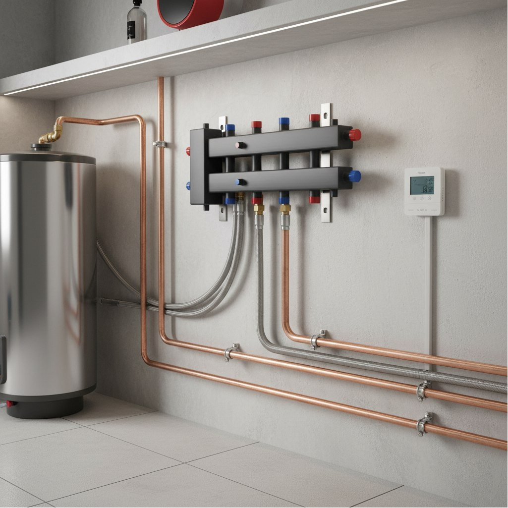 Коллектор котловой Essan ГРУ+КМГ 60-5ВУ, с гидрострелкой, 3 кронштейна