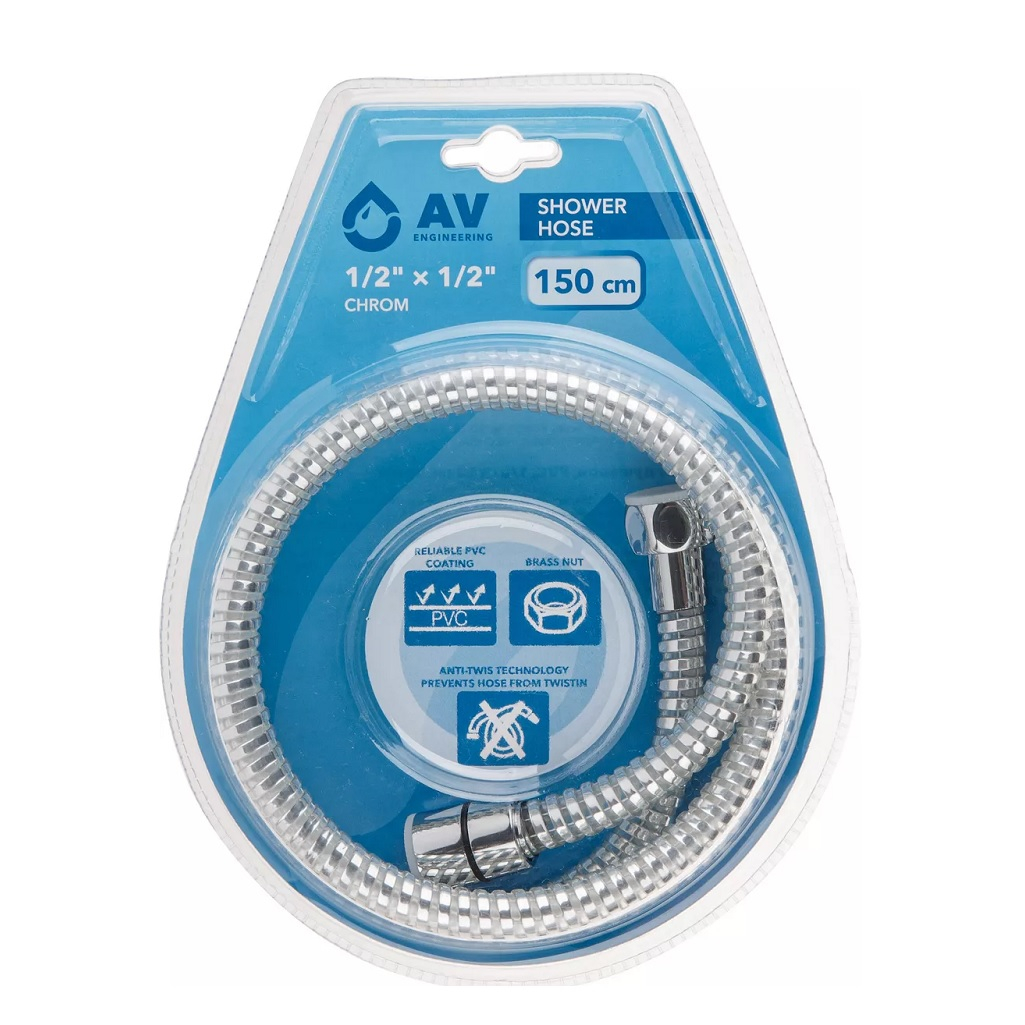 Шланг для душа AV Engineering AVSSS-110, универсальный, ПВХ, хром, 150 см
