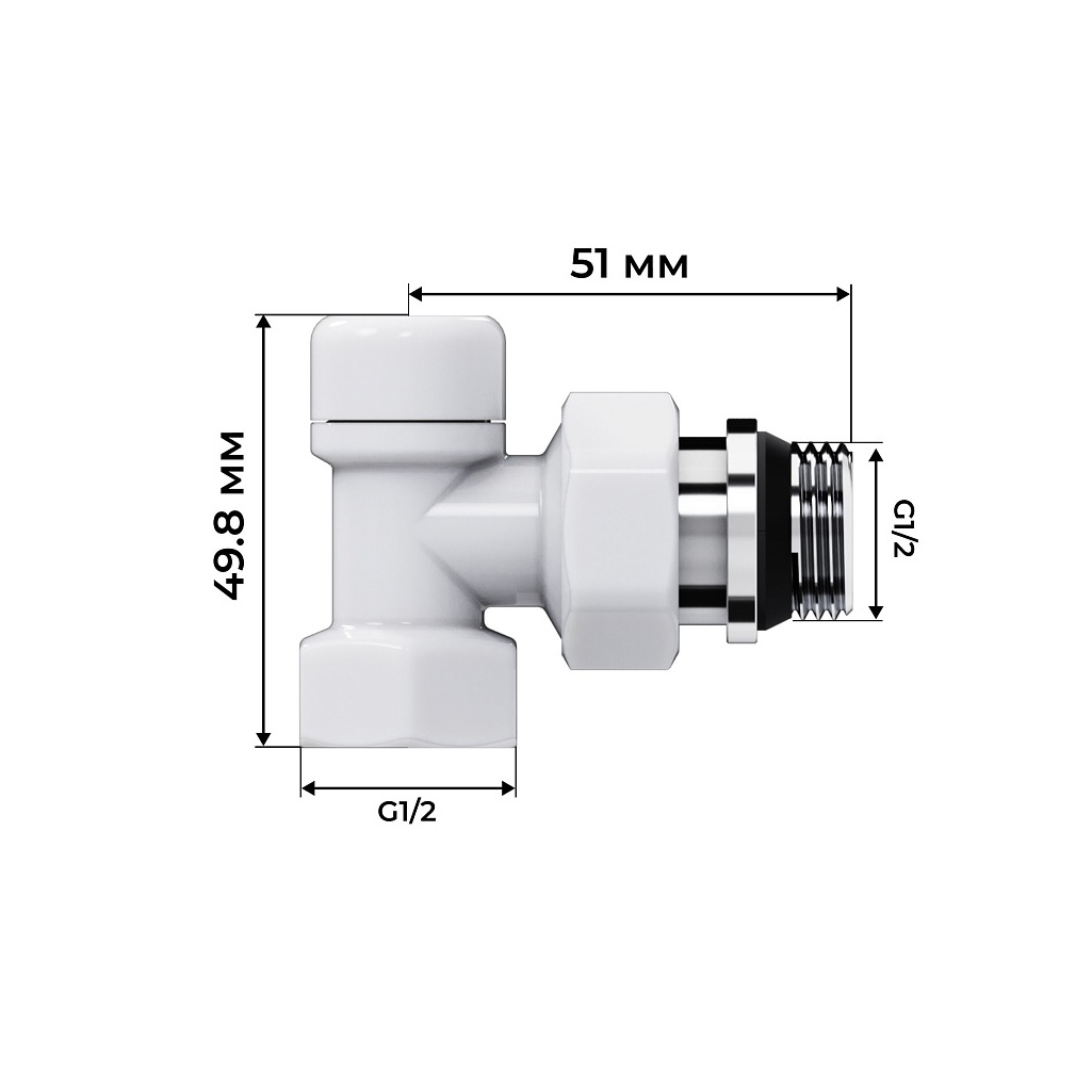 Набор термостатический осевой Royal Thermo Design RATVDO11212WH, 1/2 дюйма, М30х1.5, белый