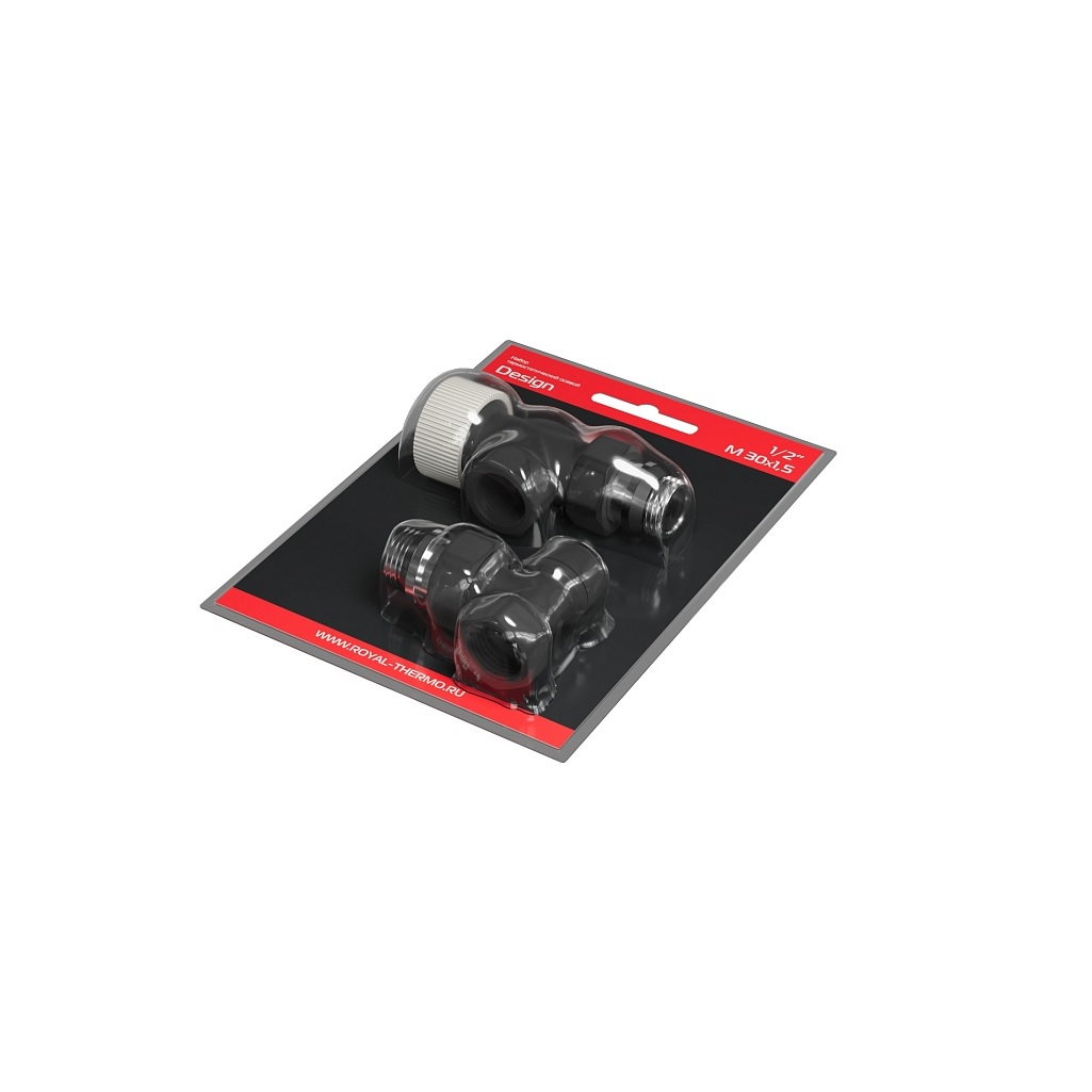 Набор термостатический осевой Royal Thermo Design RATVDO11212BL, 1/2 дюйма, М30х1.5, черный