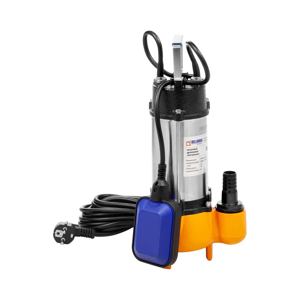 Насос дренажный Belamos DWP180 с поплавковым выключателем, 180 Вт, IPX 8, грязная вода, 116 л/мин