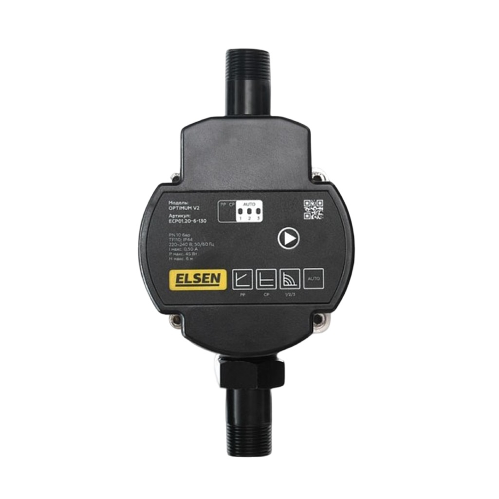 Насос циркуляционный Elsen OPTIMUM-V2 ECP01.25-8-180, с мокрым ротором, для систем отопления, 65 Вт, напор 8 м, 60 л/мин