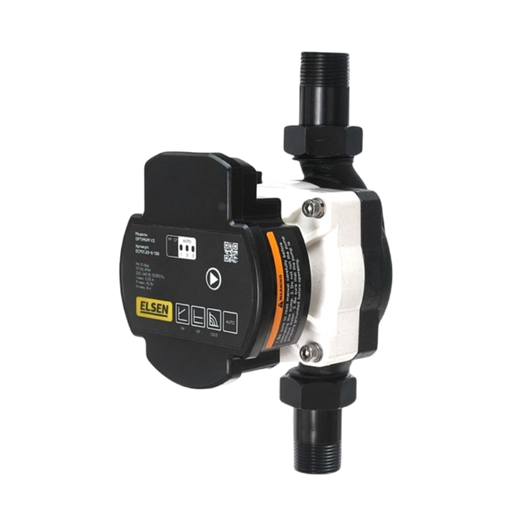 Насос циркуляционный Elsen OPTIMUM-V2 ECP01.25-8-180, с мокрым ротором, для систем отопления, 65 Вт, напор 8 м, 60 л/мин