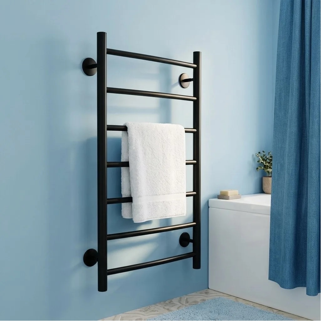 Полотенцесушитель водяной Royal Thermo Classic black П7 Лесенка, RTС.B.7.500.800, нержавеющая сталь, 500х800 мм