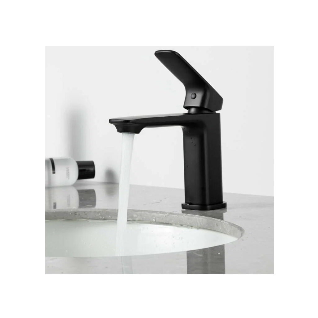 Смеситель для раковины Gappo G1028-6, черный, однорычажный, латунь, с аэратором