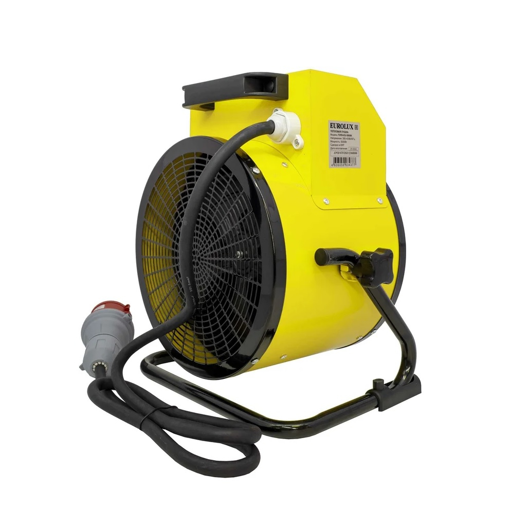 Тепловая электрическая пушка Eurolux ТЭПК-EU-5000K, керамический нагревательный элемент, круглая