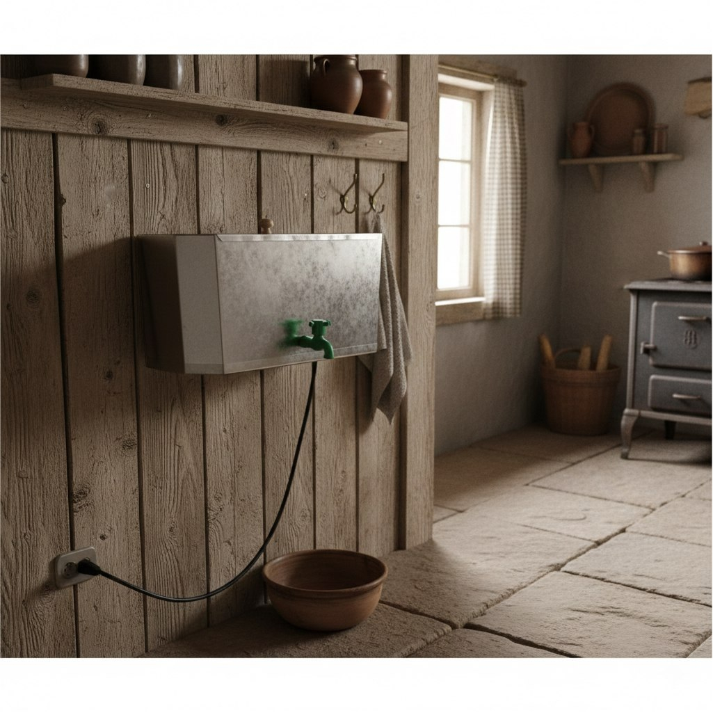 Умывальник навесной Элит с тэном, нержавеющая сталь AISI 430, 20 л, 1.2 кВт