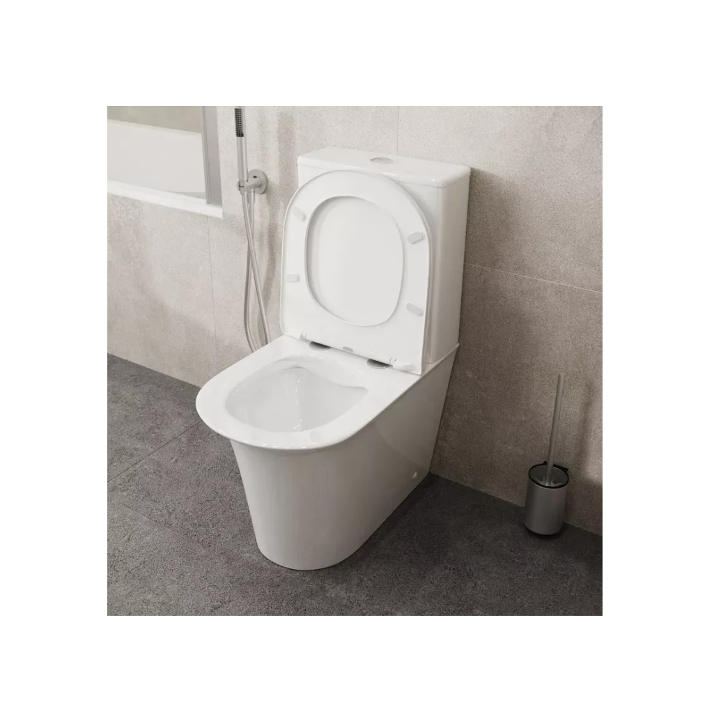 Унитаз Keramastar KR084021N, Белый, напольный, безободковый, с тонкой крышкой, 380х610х830 мм