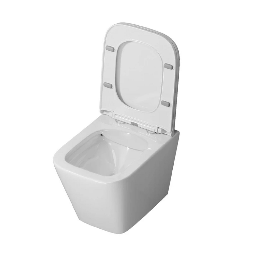 Унитаз подвесной Niagara Atrio NG-9303, белый, безободковый, с тонкой крышкой, 306х365х520 мм