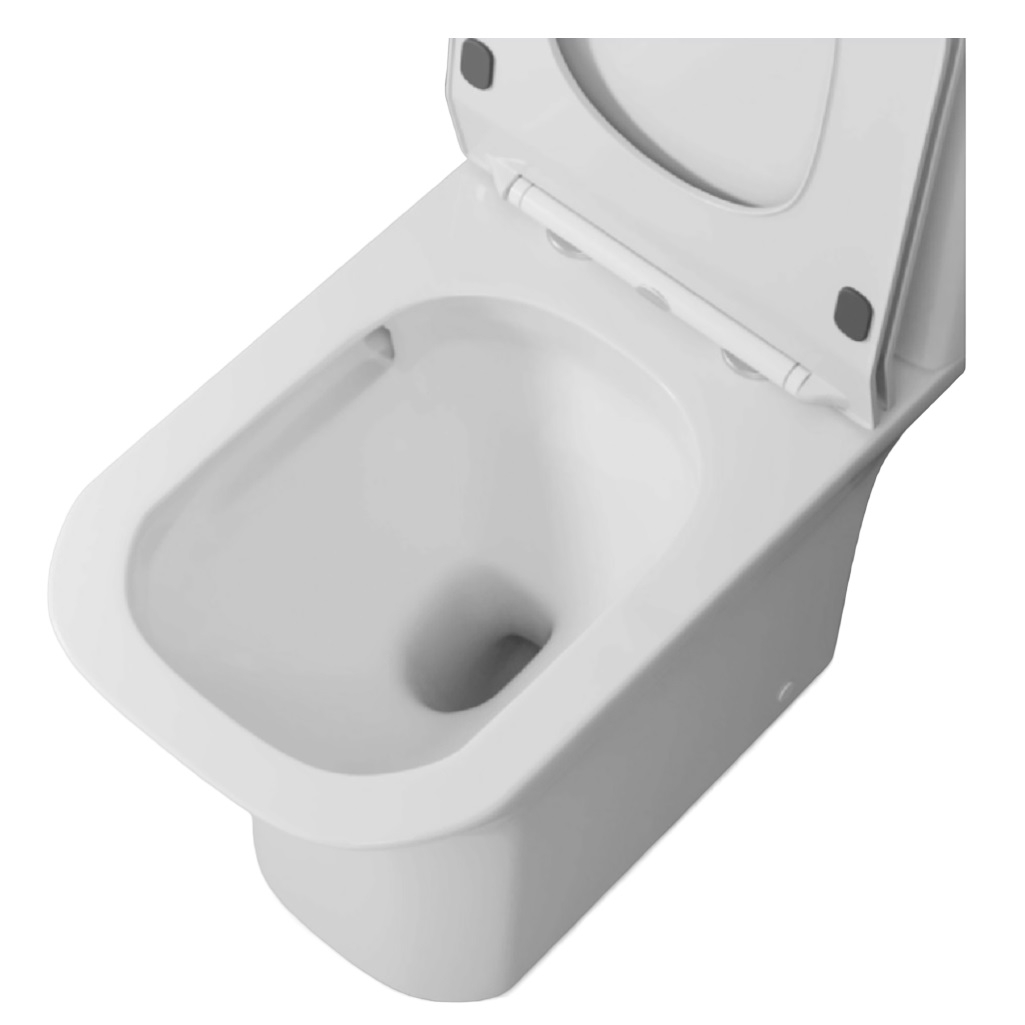 Унитаз напольный Grossman Classic GR-4464SQ, безободковый, с тонкой крышкой, белый, 350х640х800 мм