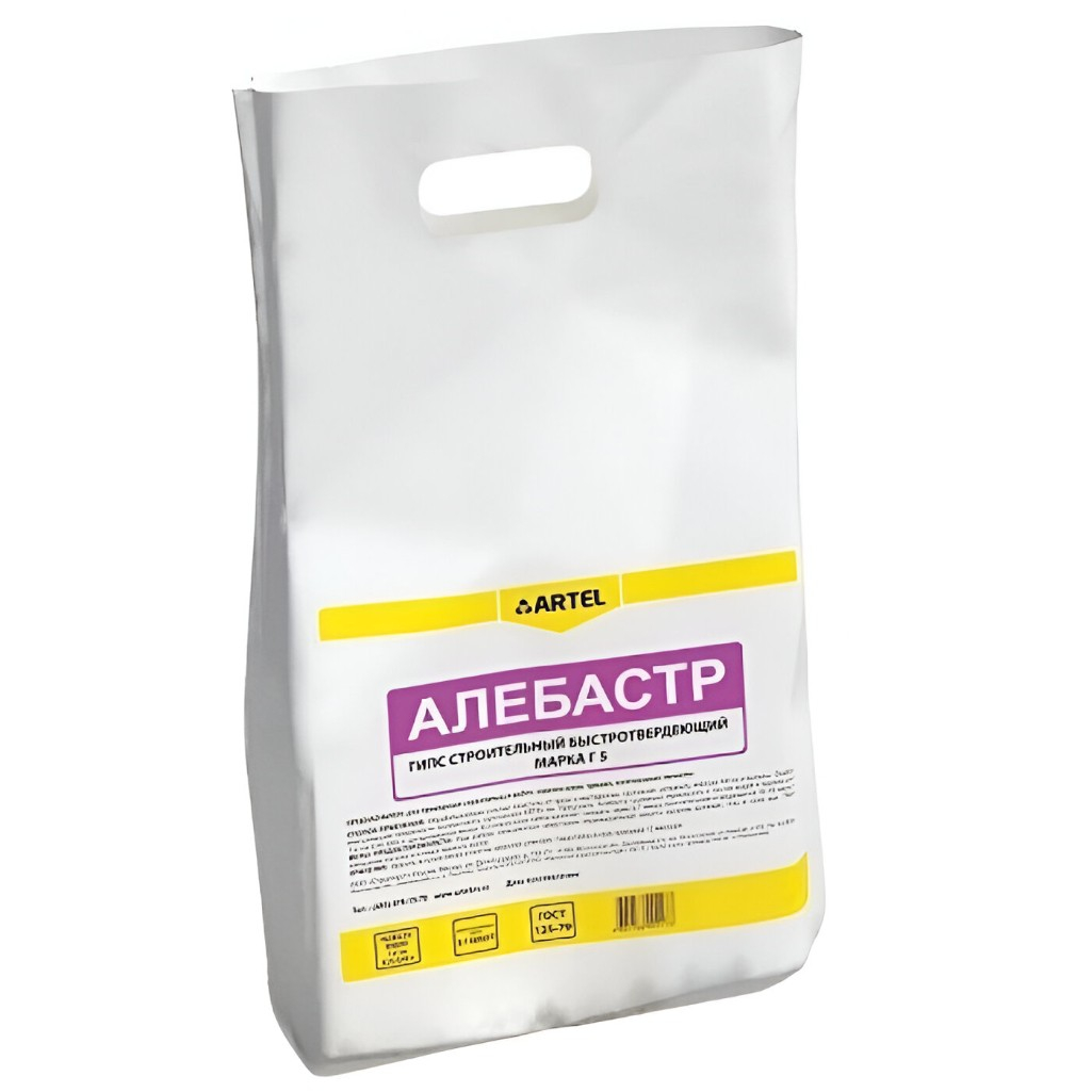 Алебастр строительный Artel, быстротвердеющий, гипсовое вяжущее, 3 кг