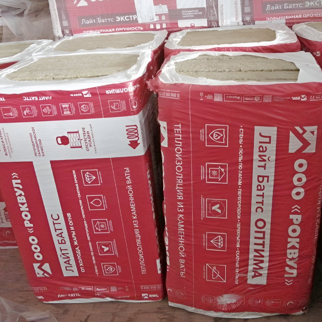 Утеплитель Rockwool Лайт Баттс для перекрытий, стен 100х600х1000 мм, 3 кв.м, 5 плит