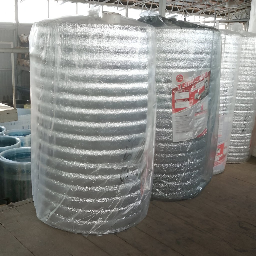 Утеплитель Тепофол самоклеющийся, фольга, вспененный полиэтилен 10 мм, ширина 1000 мм, на отрез от 1 п.м