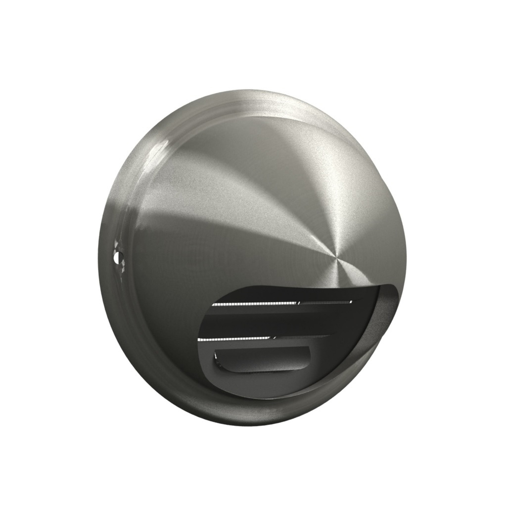 Выход стенной с сеткой Era 12.5ВМ, d 125 мм, круглый, с фланцем, нержавеющая сталь