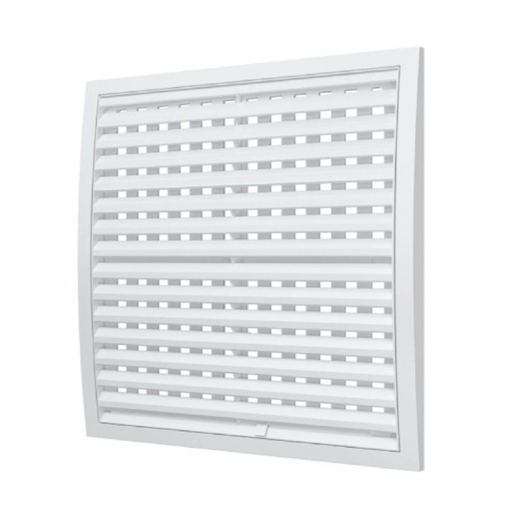 Решетка вентиляционная регулируемая Era 3535РРПН, наружная, 350х350 мм, белая, пластик