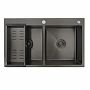 Мойка кухонная Gappo GS8350-6 черная, врезная стальная 