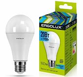 Лампа светодиодная А65 20W E27 4500K Ergolux
