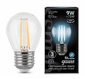 Лампа Gauss Filament Шар 9W 4100К Е27