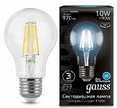 Лампа светодиодная GAUSS Filament A60 E27 10Вт 4100К